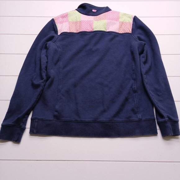 Vineyard Vines Navy Fleece Quarter-Zip Preppy Coastal Pullover Women’s S Classic - Picture 3 of 9